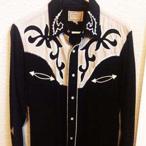 H Bar C Vintage Men's Cowboy Shirt. Pearl snap but